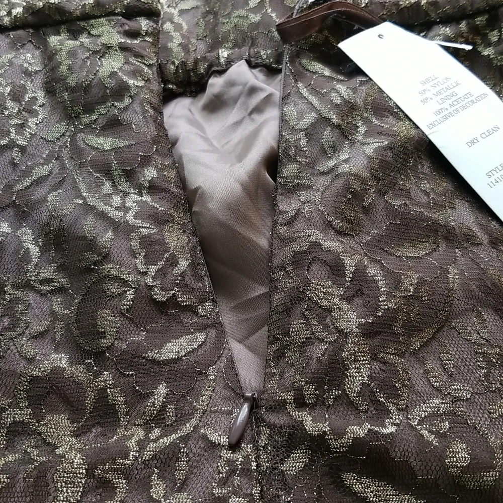 Papell Studio metallic lace skirt size M NWT - Picture 6 of 8